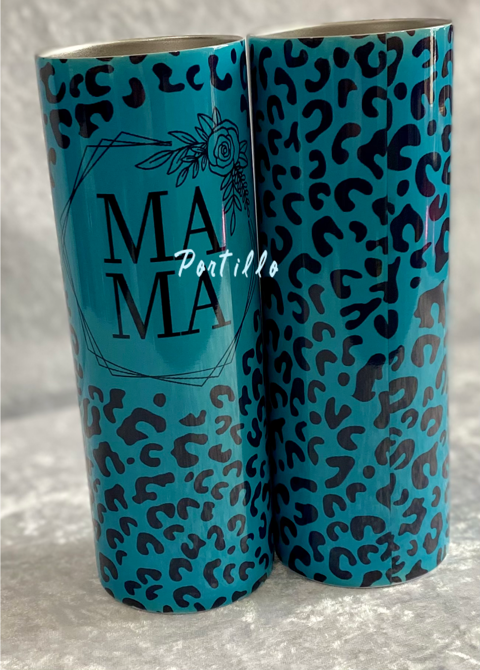 Mama Cheetah Turquoise Tumbler